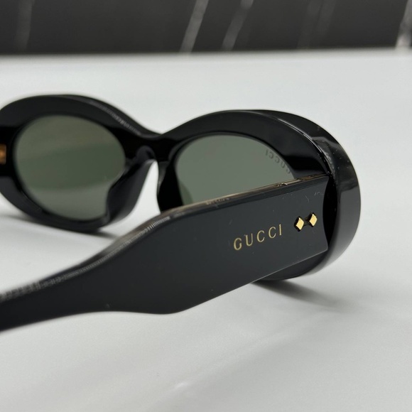 NEW GG1527S 001 GUCCI BLACK GREY OVAL WOMEN GUCCI SUNGLASSES - Picture 8 of 12